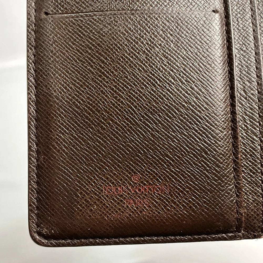 Louis Vuitton Damier Ebene Canvas Checkered Wallet kiss lock